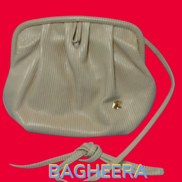 BAGHEERA BEIGE LEATHER CROSSBODY PURSE - Picture 1 of 6